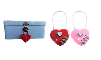 2305 NEW Love Heart Shaped Password Lock  7136LA