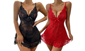 2305 NEW Perspective sexy and fun lingerie net lace pajama set 7161LA