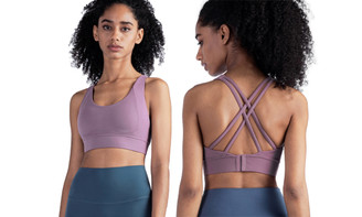 2305 NEW Yoga Bra Wearing Shock Absorbing Sports Vest for Women's Buckle Back Fitness Sports Bra 7162LA