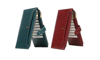 2305 NEW RFID anti magnetic wallet with double zipper, phone bag, card, and leather clip 7180LA