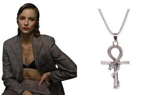 2306 NEW Hip Hop Mamba Snake Cross Necklace 7355 LA