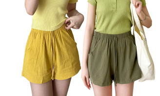 2306 NEW Women's A-line casual cotton and linen shorts 7319 LA