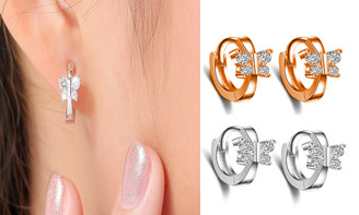 2306 NEW Broken diamond butterfly ear buckle 7367  LA