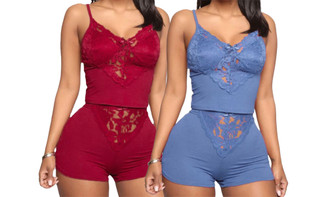 2306 NEW Homewear Fashion Comfortable Lace Lace Nightwear Set 7337LA