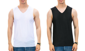 2306   NEW  Checkered Ice Silk Quick Drying Tank Top for Men's Traceless Thin Fit Sports Wide Shoulder Sleeveless LA   6792