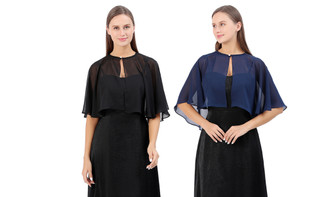 2306 NEW Women's quarter sleeved chiffon cardigan shawl 7409LA