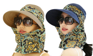 2306 NEW  Summer folding three in one women's large brim Sun hat 7431