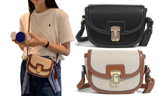 2306 NEW Contrast color single shoulder diagonal saddle bag versatile underarm small bag for women 7449