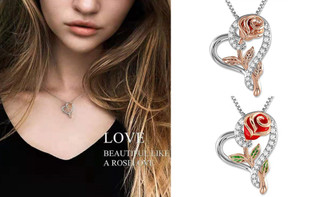 2306 NEW Love Rose Pendant with Diamond Necklace  7461LA