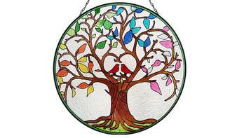 2306 NEW Home Decoration Glass Window Decoration Love Bird Life Tree Acrylic Wall Hanging Wall Decoration 7470LA