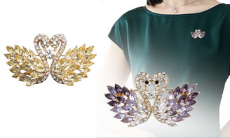 2306 NEW Full diamond swan brooch for women's high-end exquisite anti fading brooch suit accessories 7479LA