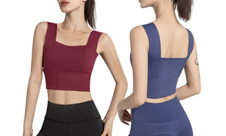 2307 NEW  Sports Yoga Fitness Wide Shoulder Strap Bra 7372LA