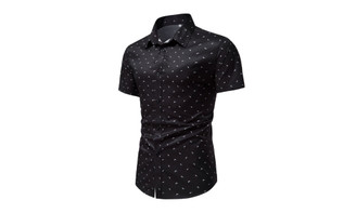 2307 NEW Men's shirt casual short sleeved printed shirt 7385LA
