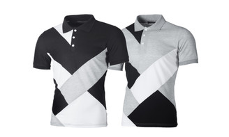 2307 NEW Summer men's patchwork short sleeved T-shirt 7390LA