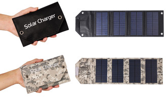 2307 NEW Solar Folding Bag Outdoor Hiking Camping 8W 5V Single USB Output Solar Charger Camouflage Camouflage    7602