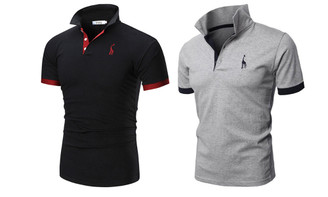 2307 NEW Short sleeved embroidered Little Deer Polo shirt Men's summer thin casual Polo shirt 7804LA