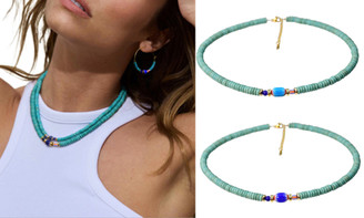 2308 NEW Turquoise Colorful Glass Beaded Necklace  7811LA