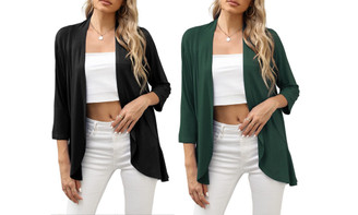 2308 NEW Solid casual loose top cardigan thin coat 7821LA