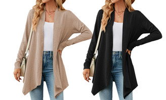 2308 NEW  Autumn/Winter Scarf Collar Solid Color Cardigan Long Sleeve Loose Knitted Coat Women 7823LA