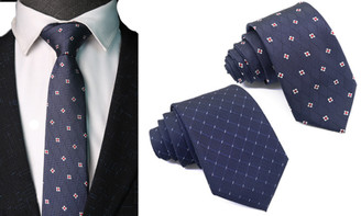 2308 NEW Men's yarn-dyed jacquard striped polyester tie 7840LA