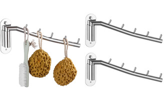 2308 NEW 2PC 304 stainless steel wall mounted perforated rotary hook 7845