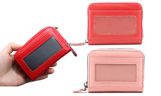 2308 NEW Organ card bag with multiple slots and mirror window zipper short card bag 7852LA