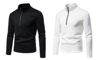 2308 NEW Men's slim fitting high collar bottom sweater 7974LA
