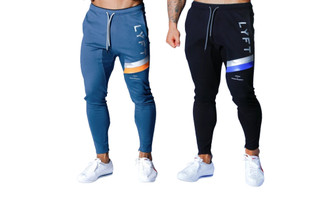 2308 NEW Spring Men's Feet Zipper Casual Color Matching Guard Pants Sports Pants 7980LA