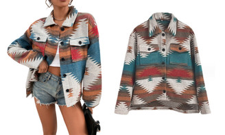 2308 NEW Autumn/Winter Geometry Jacquard Short Woolen Coat 7995LA