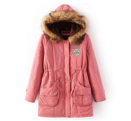 Pink Womens Luxurious Fur Lined Parka Coat 1023