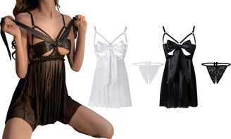 2309 NEW Large size fun bow pajama set with steel support 8118 la