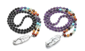2309 NEW Fashion Natural Tiger Eye Bracelet 108 Silver Tree of Life Wrapped Crystal Bracelets 8168 