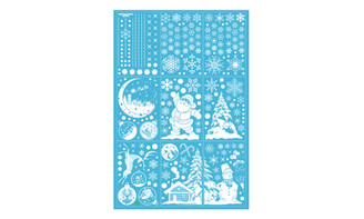 2309 NEW 260PC 9 white snowflake hanging ball elk Christmas tree stickers  8171la