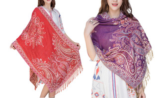 2310 NEW Autumn, Winter women's jacquard printed tassel scarf/shawl  8256LA