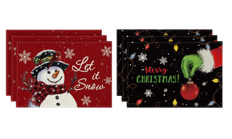 2311 NEW 6pc dining plate, cup, insulation mat, Christmas atmosphere decoration dining table mat 8289LA