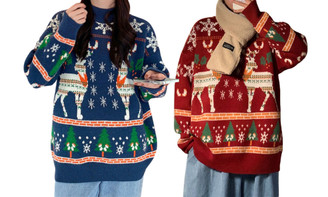 2311 NEW Christmas round neck couple outfit lazy autumn and winter sweater 8307LA