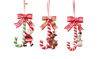 2311 NEW 3PC Soft Clay Santa Claus Snowman Crutch Christmas Tree Pendant 8317