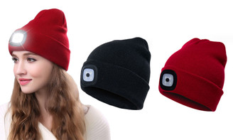 2312 NEW LED woolen hat, LED light knitted hat, autumn and winter outdoor sports with light emitting hat 8345LA
