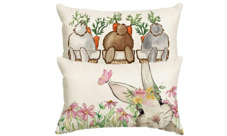 2403 2PC Easter Rabbit Hugging Long Sofa with Pillow Cover 8376LA