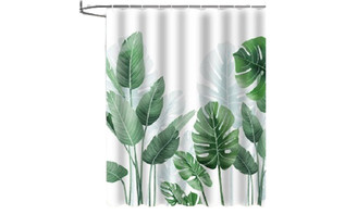 2403 3D printed tropical jungle plant leaves and flowering season polyester shower curtain 8383LA