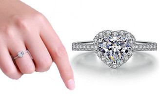 2404  Open Heart Zircon Open Heart Ring Engagement Ring 8447LA