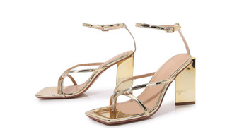 2404 Women's Mid Heels Square Toe Chunky Block Heeled Strappy Ankle Buckle Pump Sandals 8450