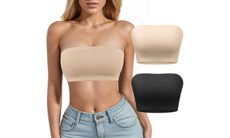2405NEW-2PC free strap underwear anti -slip without trace ice silk large tube top6969