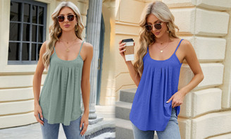 NEW  Women's Summer Sleeveless Vests Loost Fit Casual Shirts Eyelet   8511