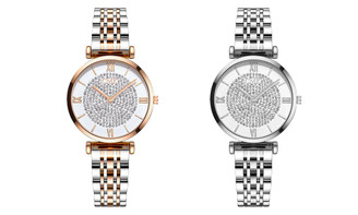 NEW2406-Starry Steel Band Gold Quartz Watch6997