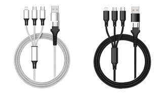 NEW  2406  Type-C transmission three in two braided charging cable  8519