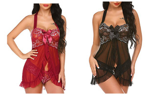 2406 NEW Sexy neck hanging women's mesh pajamas 8621LA