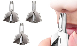 NEW  2406 3cps  Men's mini convenient stainless steel manual nose hair trimmer easy to clean  8523