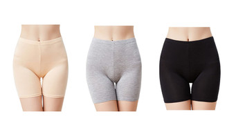 2406 NEW 3PC Women's Modal 3/4 Large High Waist Bottom Safety Pants 8639LA