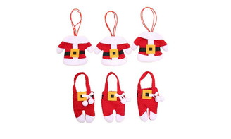 2407NEW-6pcs set Christmas clothes and pants tableware set 8716